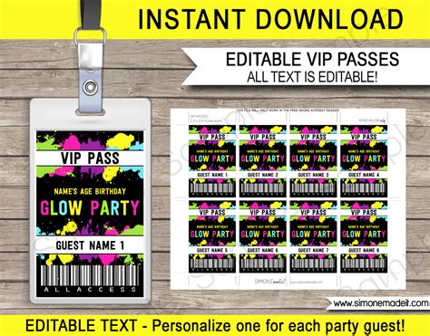 Printable Vip Pass Template Free