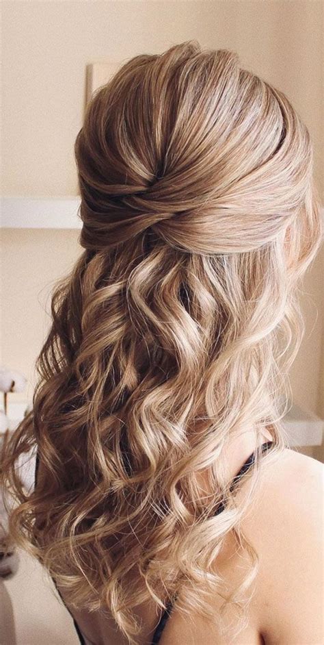 43 Eye Catching Half Up Hairstyles Golden Blonde Beauty Wedding