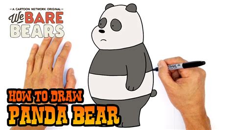 Grizz gets stuck in a tree, a mouse lands on panda's computer and ice bear's new. How to Draw Panda Bear | We Bare Bears - YouTube