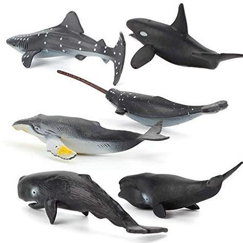 6 Pcs Realista Mini Figuras De Animales Marinos Marinos De Mar Modelos