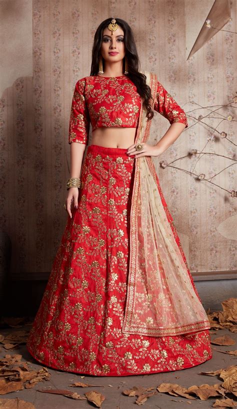 Indian Dress Red Color Bridal Lehenga 469