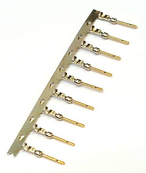 S DSUB Crimp Contacts Gold Male Pins Strip Of HardCore Electronic Supply Service
