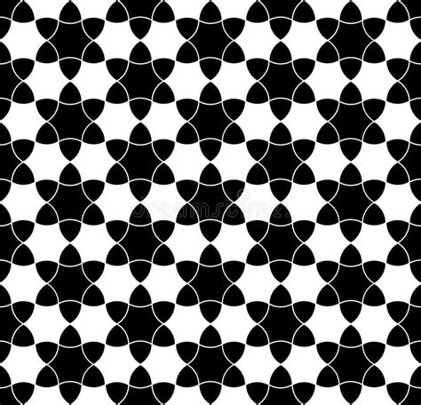 Vector Modern Seamless Sacred Geometry Pattern Floral Black And White