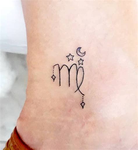 A Starry Virgo Symbol Tattoo For Women By Mothtattoo Unique Virgo
