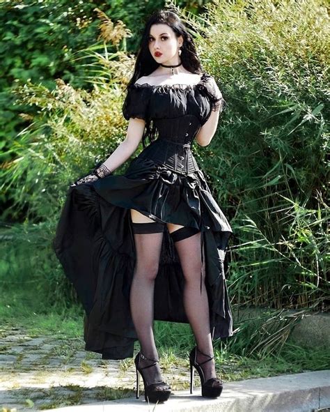 Pin by shreyansh srivastava on Góticas Gothic outfits Hot goth girls Sexy satin dress