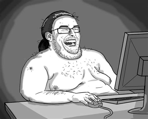 Fat Guy Naked Behind Computer Blank Template Imgflip