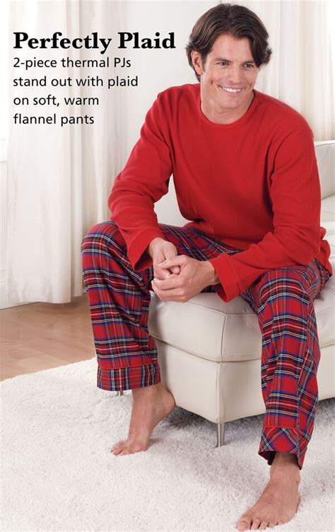 Stewart Plaid Thermal Top Mens Pajamas In Flannel Pajamas For Men