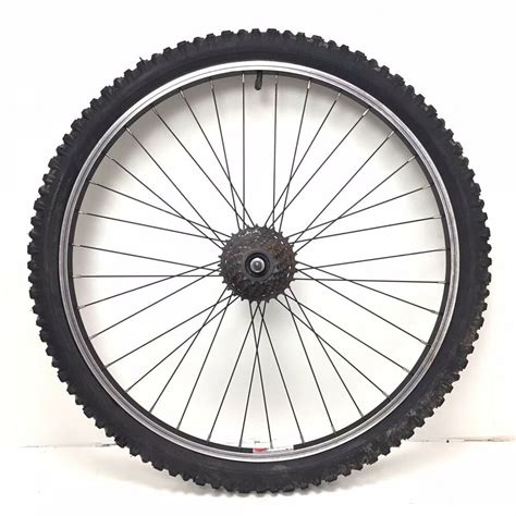 26 Rear Bicycle Wheel Black W 7 Speed Freewheel And 21 Tire Mountain