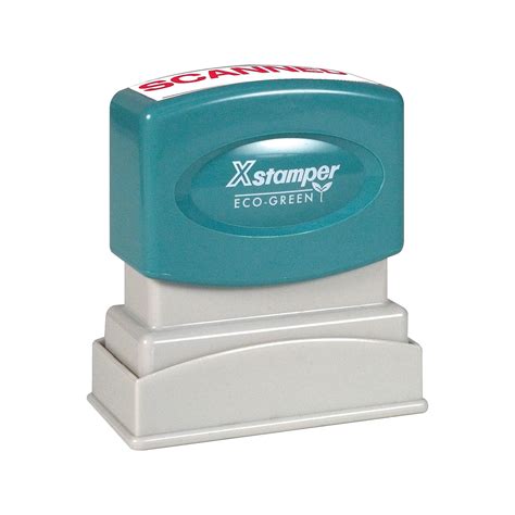Xstamper Eco Green Pre Inked Stamp Scanned Red Ink 036049