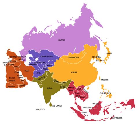 East Asia Political Map Geo Map — Asia Southeast Asia Political