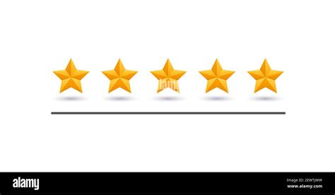 5 Star Review Five Gold Stars Icon Service Rate Or Quality Feedback