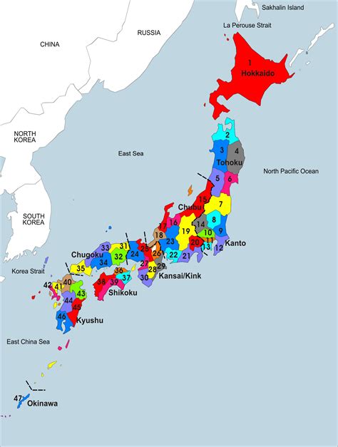 Large Detailed Administrative Map Of Japan Japan Large Detailed