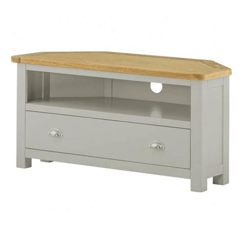 Padstow Grey Corner Tv Stand Wooden Living Room Furniture Painted