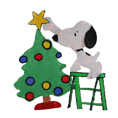 32 Pre Lit Peanuts Snoopy Decorating Christmas Tree Outdoor Decoration