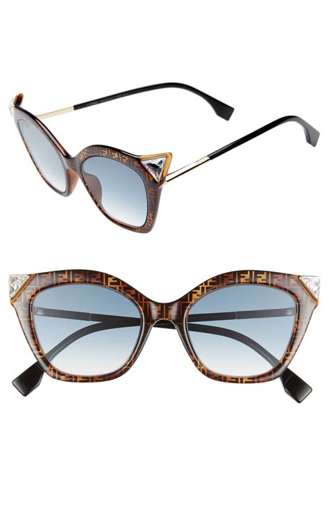 Women S Fendi 52mm Gradient Cat Eye Sunglasses Black Cat Eye Sunglasses Sunglasses Fendi