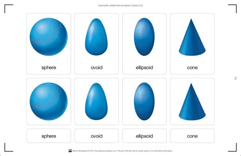Montessori Materials Geometric Solids Nomenclature Cards 3 6 Printed