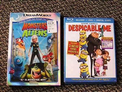 Despicable Me Blu Ray Limited Edition Monsters Vs Aliens DVD 2009