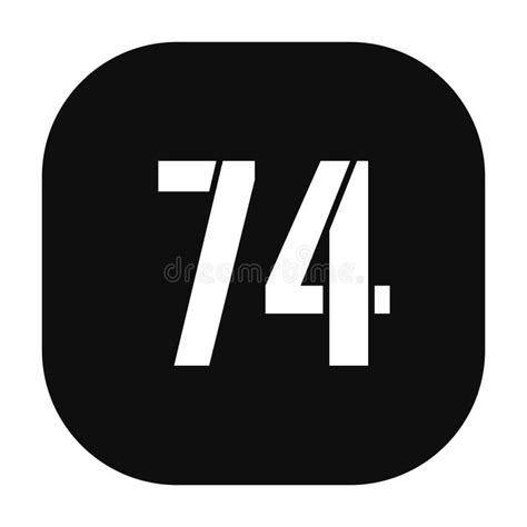 Number 74 Logo With Isolated Black Square Frame Stock Illustration