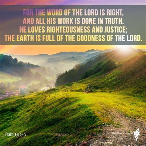 Psalm 334 5 He Loves Righteousness And Justice Verse Quote