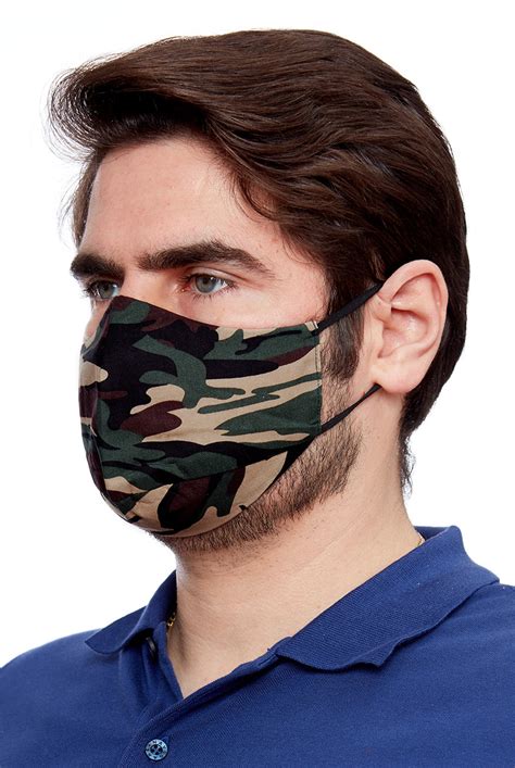 If the mask is too loose, make the necessary modifications so that the mask is securely fastened to the face. Camo Design Reusable Face Masks