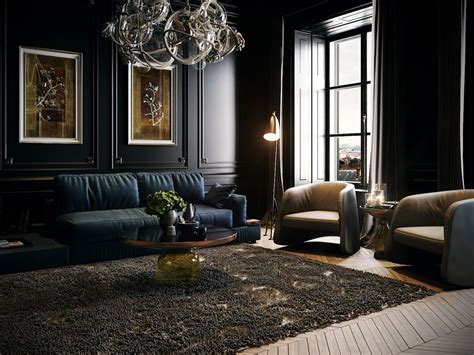 Vwartclub Черная классическая гостиная Gothic Living Rooms Dark