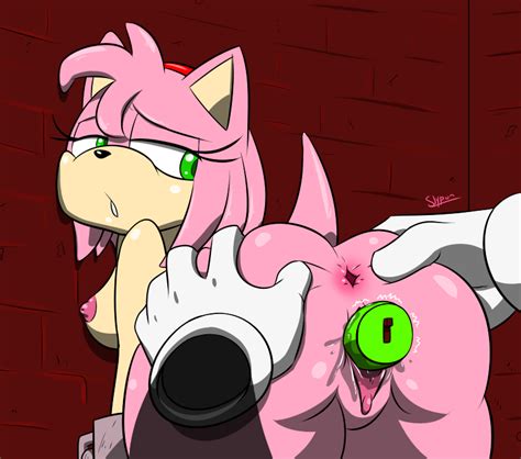 Rule 34 Against Wall Amy Rose Anthro Anus Ass Dildo Female Hands