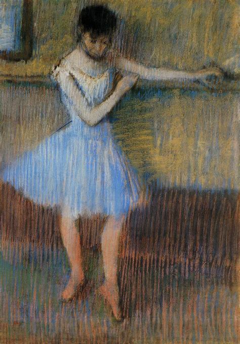 Dancer In Blue At The Barre Edgar Degas Encyclopedia