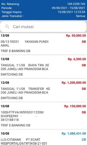 Contoh Rekening Koran BCA 2023 Syarat Cara Print Online