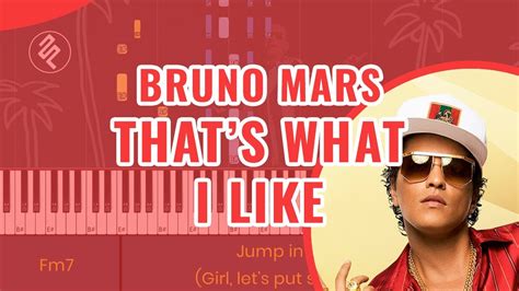 Bruno Mars Thats What I Like Instrumental Piano Karaoke Chord