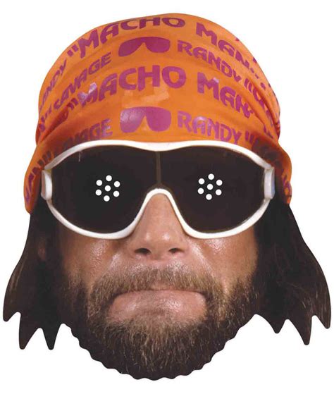 Macho Man Randy Savage Wwe Wrestler Official Single 2d Card Party Face Mask