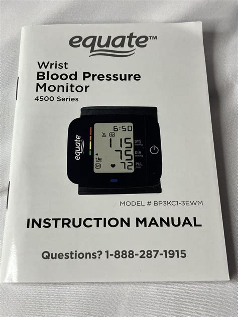 Equate 4500 Series Wrist Blood Pressure Monitor 681131247894 Ebay