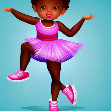 cute african american girl dancing illustrations · creative fabrica