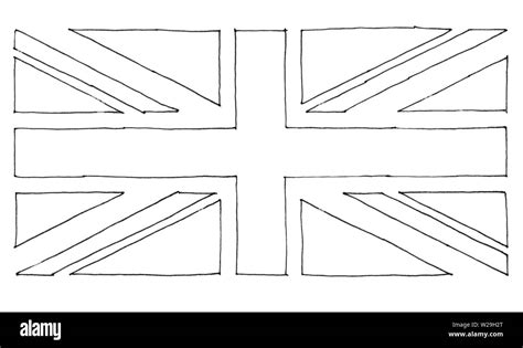 Uk Union Jack England English Britain United Kingdom Flag Black And