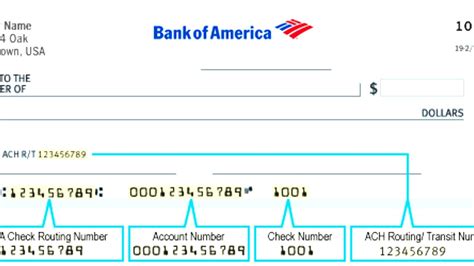 Bank Of America Check Account Number Bank Choices