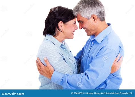 Middle Aged Couple Hugging Stock Image Image Of Adult 30695695