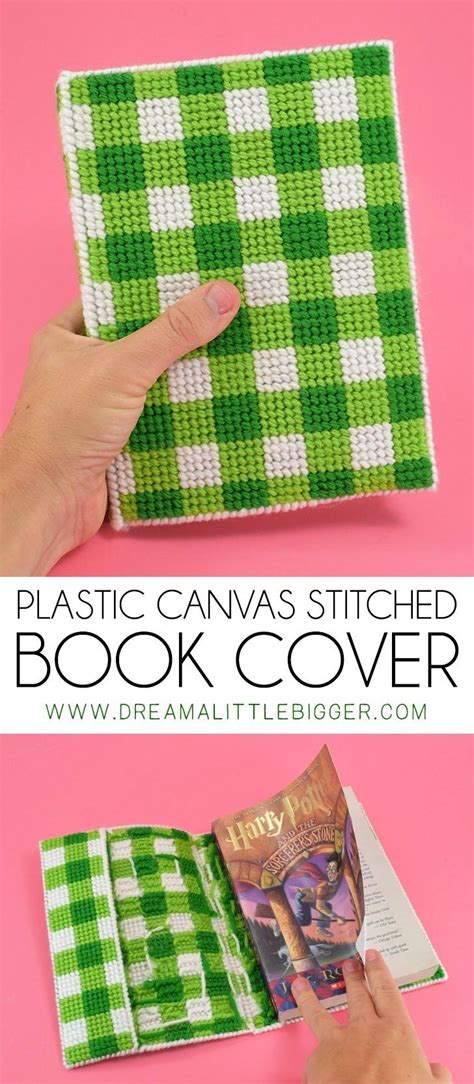 Plastic Canvas Stitched Book Cover Dream A Little Bigger