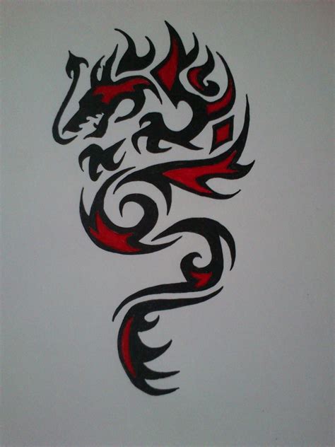 Amazing Style 51 Black And Red Dragon Tattoo Designs