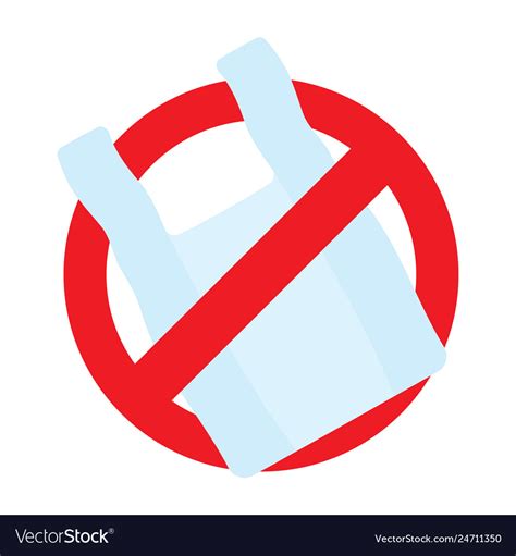 No Plastic Bag Icon Say To Plastic Bag Royalty Free Vector