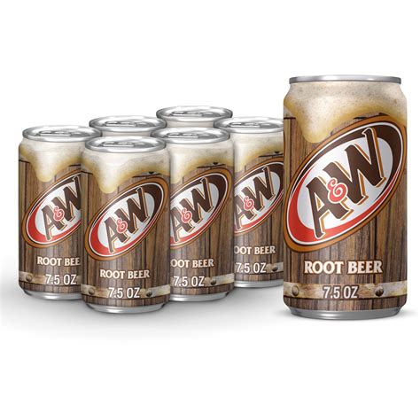 Aandw Root Beer Soda 75 Fl Oz Cans 6 Pack