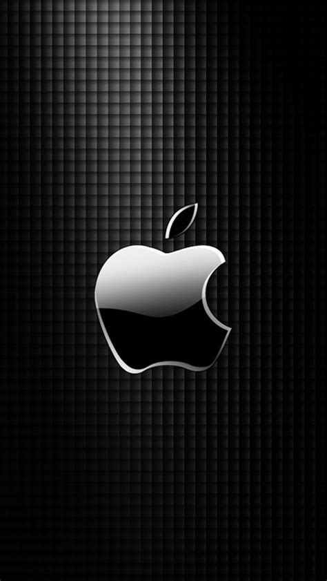 Sleek Apple Logo With Black Grid Background Iphone 6 6