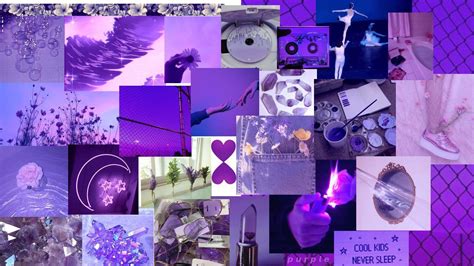 Purple Aesthetic Collage Desktop Wallpapers Wallpaper Cave