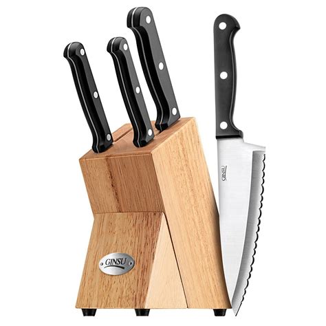 These knife sets are a cut above the competition. 5 Piece Serrated Knife Set, Stainless Steel w/ Block ...