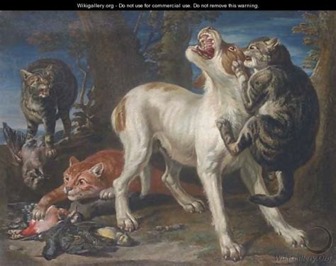 Cats Attacking A Dog In A Landscape After Jan Fyt