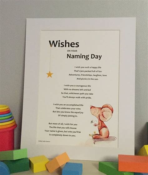 Wishes On Your Naming Day Illustrated Poem For Naming