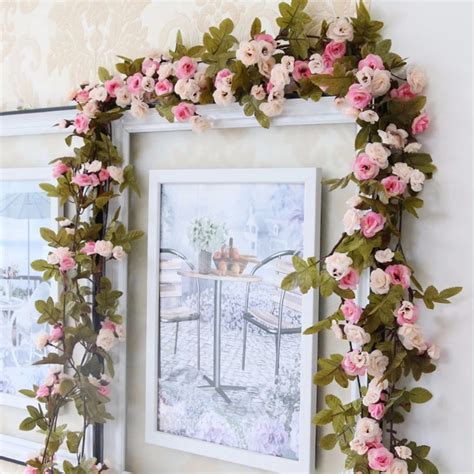 230cm 91in Silk Rose Wedding Decorations Ivy Vine Artificial Flowers