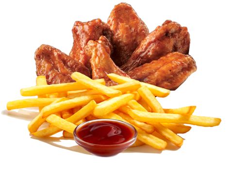 Fresh unhealthy fast food breakfast menu with chicken nuggets and soft drink. KFC PNG