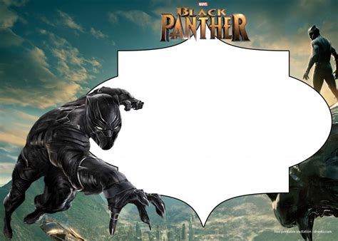 Free Printable Black Panther Invitation Templates Convite De