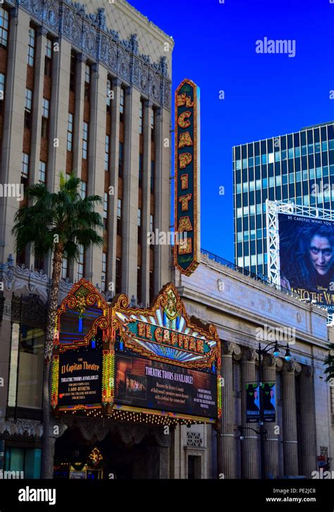 Marquee Of The Iconic El Capitan Theater On Hollywood Boulevard In Los