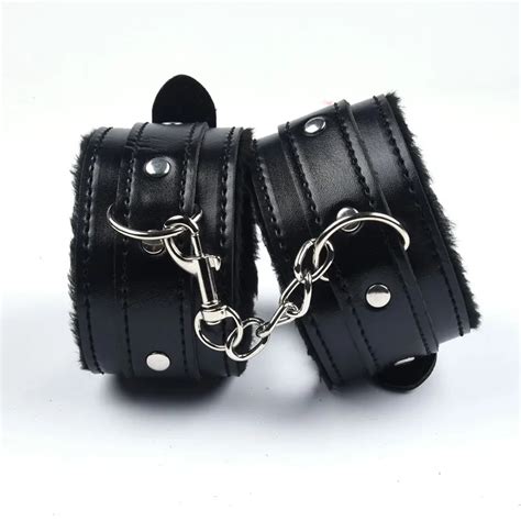 nylon pu leather plush handcuff for sex restraints bondage sex toy restraints sex bondage gags