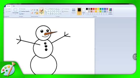 Dibujos Para Niños Cómo Dibujar Un Hombre De Nieve En Paint Youtube